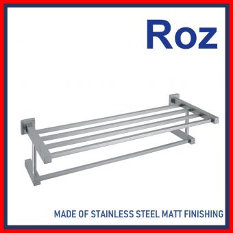 ROZ 2212-S TOWEL SHELF W/BAR S/S SATIN