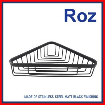 ROZ 506-B CORNER CADDY 28X16CM S/S MATT BLACK