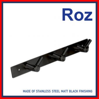 ROZ 5516B-3 ROBE HOOK S/S BLACK