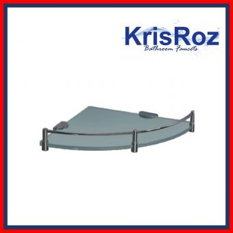 KRISROZ KR725-1A-G CORNER GLASS SHELF GREY                  