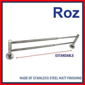 ROZBATH 8019S-80 EXTANDABLE TOWEL RACK S/S SATIN