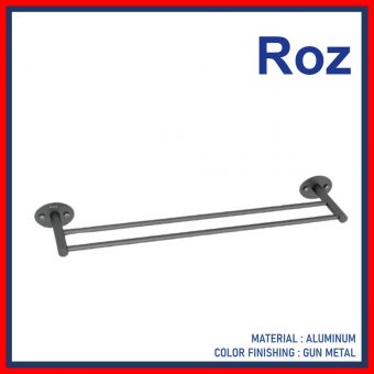 KRISROZ 8713-GR 600MM DOUBLE TOWEL BAR  ALUM GREY