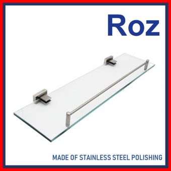 ROZ HK28-05-P GLASS SHELF S/S POLISH