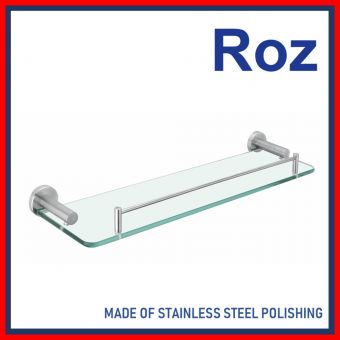 ROZ HK29-05-P ROUND GLASS SHELF S/S POLISH