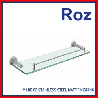 ROZ HK29-05-S ROUND GLASS SHELF S/S SATIN