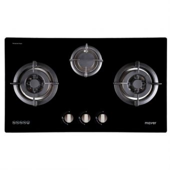 Mayer MMGH773HI 78cm 3 Burner Glass Gas Hob