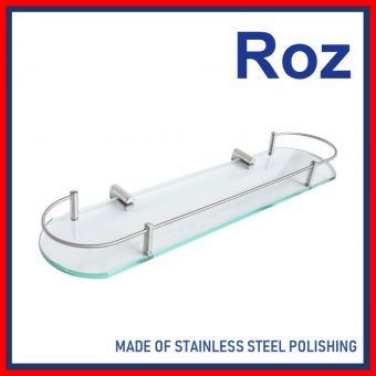 ROZ OVAL 307-P GLASS SHELF S/S POLISH (NEW)
