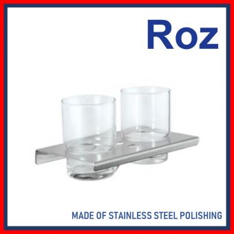 ROZ OVAL 310-P DOUBLE CUP HOLDER S/S POLISH