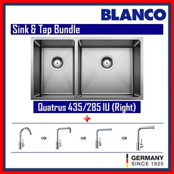 QUATRUS R15 435/285-IU (RIGHT BOWL) & Faucets bundle