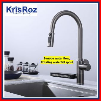 KRISROZ KY7911GM PULL OUT SINK MIXER S/S GUN METAL