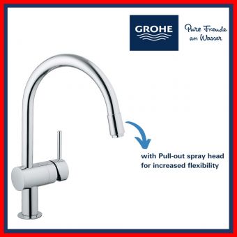 Grohe 32918000 Minta C-Spout Sink Mixer