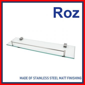 [PRE-ORDER] ROZ SQ207CG-M 50CM GLASS SHELF S/S MATT