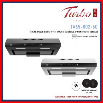 TURBO TA65-802-60 (BK / SS)  INCANTO 60CM RANGE HOOD
