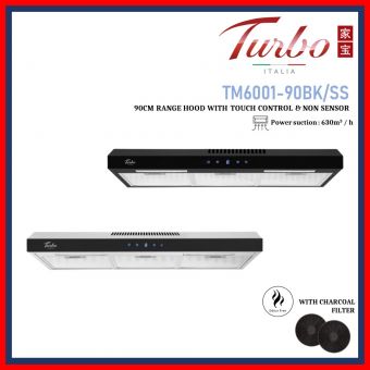 TURBO TM6001-90 (BK / SS)  INCANTO 90CM RANGE HOOD