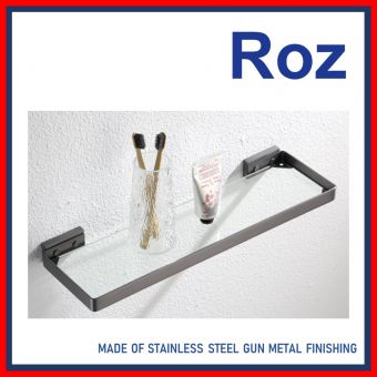 ROZ V011 GUN METAL 304 S/S GLASS SHELF
