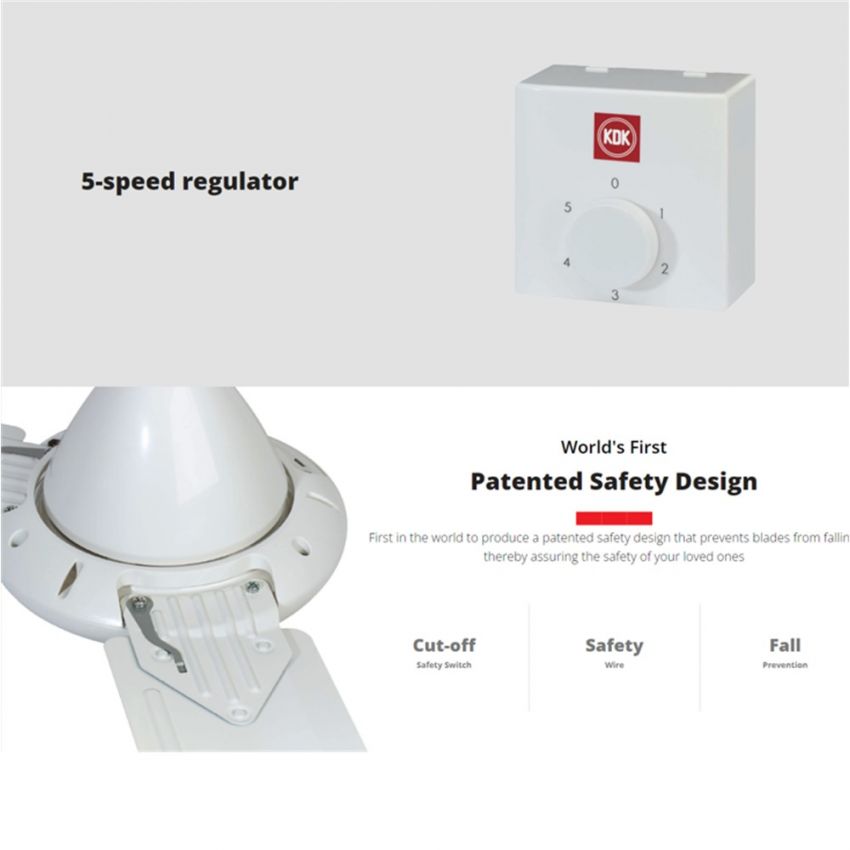 KDK M48SG 3-Blades 48inch AC Ceiling Fan with Regulator Control