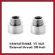 ROZ 5061234 (506OG) 1/2 X 3/4 REDUCER BRASS CP  (1 PAIR)