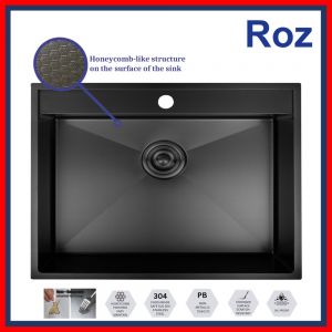 ROZ RZ-8302C-700HCB TAP DECK SINK BLACK HONEYCOMB